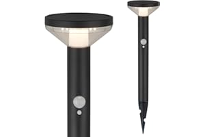 Maclean MCE465 B Lampada solare LED da Incasso Sensore di Movimento e Sensore Crepuscolare 3 Modalità di Funzionamento (1-Lampada, Nero)