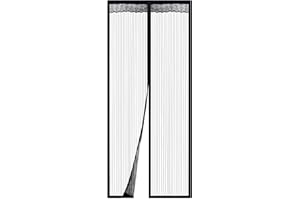 WINDFROMORT Moskitiera na drzwi 90x210 cm, ochrona przed owadami, tkanina poliestrowa, zapięcie magnetyczne, łatwy montaż na klej, idealna na balkon