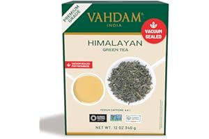 VAHDAM, The Vert En Vrac (340g/+170 Tasses) Feuilles De Thé Vert De l'Himalaya | Thé Vert Naturel Feuilles Mobiles | Récolte Fraîche