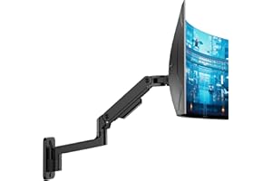 ARES WING Monitor Wandhalterung für 17-49 Zoll LED/LCD/TV Bildschirm bis 20 kg, Heavy Duty Monitor Halterung Wand für 1 Bildschirm, Monitor Arm Wall Mount mit Höhenverstellbar, VESA 75/100,Schwarz