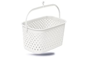 Kerafactum, cesto per conservare mollette da bucato, da appendere, colorato, colore: bianco