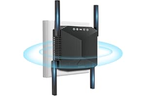 DOBWGXZ Internet Booster, WiFi Extender with Ethernet Port, 4 Antennas WiFi Booster Range Extender, Home Wireless Signal Booster, Compatible with All WiFi Routers and Devices