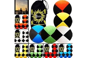 Flames 'N Games 5X Pro Thud Juggling Balls (Wildleder) Profi Jonglierbälle Set Mit 5 + Reisetasche - Mehrfarbig