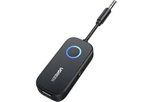 UGREEN Émetteur Jack Bluetooth 5.2 pour TV Transmetteur Récepteur 2 en 1 pour Voiture Prise Jack 3.5 mm Adaptateur Bluetooth Audio pour Casque Écouteur Avion Enceinte Haut-Parleur