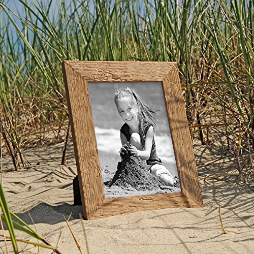 2er Bilderrahmen-Set 13×18 cm Strandhaus Rustikal Eiche-Optik Natur Massivholz mit Glasscheibe inkl. Zubehör / Fotorahmen - 3