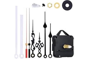 HILLHOME Mécanisme de mouvement d'horloge murale à couple élevé de 31 mm avec 3 styles d'aiguilles,Moteur à quartz,Épaisseur maximale du cadran : 10.2 cm,Longueur totale de la tige : 3.8 cm