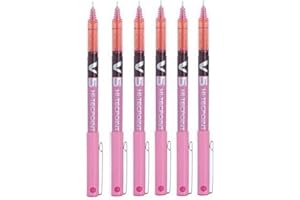 Pilot BX V5 rose Hi-Tecpoint Pointe extra fine Stylo roller Pointe 0,5 mm Trait : 0,3 mm (Lot de 6)