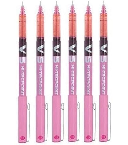 Stylos Roller Pilot Hi-Tecpoint 0.7mm - Lot De 6 Noirs - Écriture Précise Et Fluide