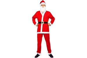 Funidelia Disfraz de Papá Noel para hombre, Incluye pantalón, cinturón, chaqueta y gorro, Navidad - Traje para adultos para fiestas, Carnaval y Halloween - Talla 3XL