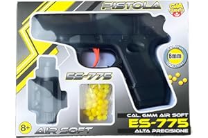 APEL PLASTIK S.R.L. Pistola Giocattolo a Pallini, Giocattolo Pistola Calibro 6 mm, Pallini Inclusi