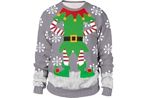 NUSGEAR Navidad Sudaderas Hombre Jersey Unisex Estampado Divertidos navideños Invierno Casual Moda Tumblr Tops Suéter Fiesta Suelto Sudaderas Xmas Christmas Talla Grande 2024 2025