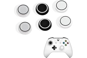 DLseego Capuchons de poignée de Pouce pour PS4 PS5 Xbox Controller,6PCS Silicone Thumb Stick Grip Cover Dots Studded Design Joystick Controller Thumb Grip Cap,White
