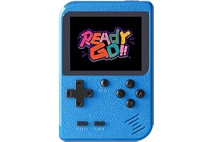 SCFRF Handheld Games Console Built-in 500 Retro Games for Kid, Handheld Mini Video Game Console, 2.8 Inch, Rechargeable Battery, Christmas Birthday Gift for Kids, Mini Handheld Game for Boy Girl (Blue 2)