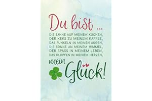 GUTSCH VERLAG Herzliche Postkarte für Liebende - "Du bist mein Glück" mit Kleeblatt und liebevoller Botschaft