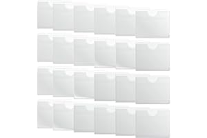 Miunpri Support Carte Handicapé Pare Brise, 20 pcs Porte Carte Voiture Pare Brise 10x8cm Pochette Autocollante en PVC pour VTC/Taxi/Ticket Disque de Stationnement Permis Taxi, Transparent