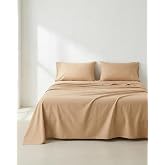 GAMUSI Bed Sheet Set 150 x 190/200, 100% Cotton, 4-Piece, Breathable, Soft, Linen