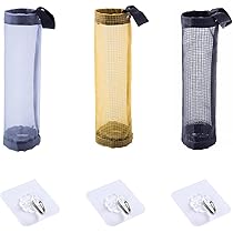 Portasacchetti Di Plastica - Dispenser Con Chiusura A Coulisse - In Cotone E Lino - Con Gancio Da Appendere - Foto 10