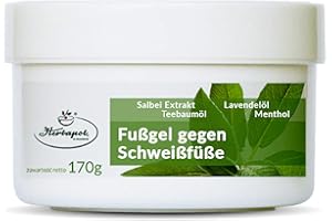 RELIVING Foot Cream for Sweaty Feet – Agent for Foot Odour Sweating Athlete's Foot Callus – Foot Gel Reduces Itching Swelling with Sage – Foot Deodorant Antibacterial for Dry Skin Cooling Greasy Not 170 g