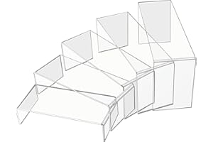 Rarapop 5 Pcs Acrylic Display Risers, Clear Riser Shelf Showcase for Buffet Cupcake, Puppets, Anime Characters, Perfumes, Jewelry, Clear Product Stand, Acrylic Risers for Display