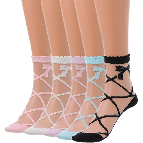 Transparente Spitzen Socken Damen - Unsichtbare Futtersocken Sommer