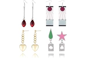 PPX 4 pary anime Hunter x Hunter Hisoka Kurapika cosplay kolczyki gwiazdy łezka poker kolczyk i akrylowe kolczyki Hanafuda kolczyki anime akcesoria na Halloween, inny, inne