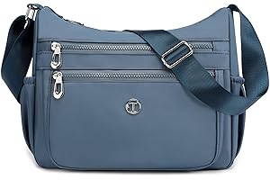FORRICA Casual Bolso Mujer Bandolera Grande Bolso de Hombro Bolsa Cruzado Ligera Nylon Crossbody Múltiples Bolsillos Azul A