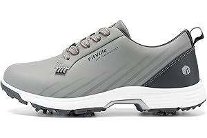 FitVille Mens Golf Shoes Extra Wide Fit with Spikes Professional Spiked Golf Shoes for Men V2
