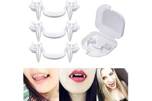 COMBLU Vampire Teeth Fangs, Vampire Teeth, Retractable Vampire Teeth Fangs Halloween Decorations Party Cosplay Props 3 Pairs Vampire Fangs Fake Teeth for Party Cosplay
