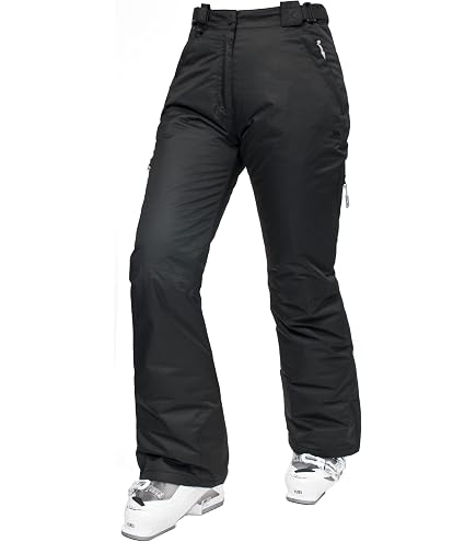 Mountain Warehouse Moon Women's Ski Pants – Insulated, Snowproof, With Detachable Braces (Size 14, Grey)-668772