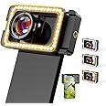 APEXEL Lens for iphone,Macro Lens with Light with 17mm Thread Adapter for iPhone,Samsung,Huawei,Google pixel