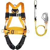 Double Rope Anti-fall Safety Harness with Hooks | Body Harness Adjustable Climbing Construction Roofs Working at Height Load