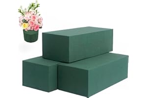 Nokwocy Lot de 3 mousses florales, mousse de fleurs vertes humides et séchées pour arrangements floraux frais et artificiels – Idéal pour le mariage, les décorations de fête et les loisirs créatifs
