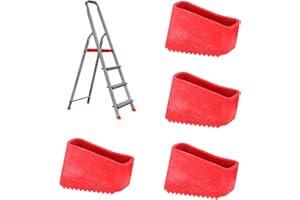 NIYATA 4Pcs Patin Escabeau 50x20 Tubesca, Embout Escabeau en Caoutchouc,Remplacement Pieds Escabeau,Pied Escabeau pour Echelles à Chevrons,Portection de L'échelle,Rouge