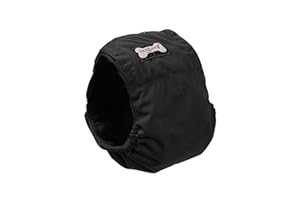 BePetMia Couches Lavables pour Chiens Mâles, Bandes Réutilisables pour Chiens, Absorbant pour Chiots et Chiens Incontinence (Black, S: 30-40cm)