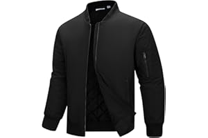 33,000ft Bomberjacke Herren Wasserdichte Winddichte Übergangsjacke Leichte Blousonjacke Fliegerjacke Herbst Winter Jacke mit 4 Taschen