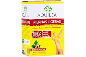 URIACH AQUILEA Piernas Ligeras 60 Comprimidos - Para Evitar la Mala Circulación y la Sensación de Piernas Cansadas - Complemento Alimenticio