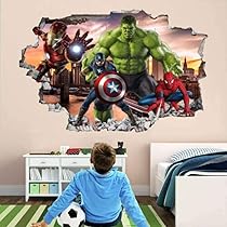 Marvel Avengers Super Heros Hulk 3d Smashed Wall View Sticker Poster Vinyl 662 E - Foto 6