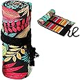 PATPAT® 72 Slots Canvas Colored Pencil Wrap Case for Adults and Kids, Roll Up Pencil Case Colored Pen Paint Brush Storage Pouch Portable for Artist & Student - Fallen Leaves (Without Pencils)