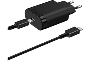 BERLS Chargeur Charge Rapide pour Samsung Galaxy S24, S23, A22, S22, S21, S20, A15, A14, A54, A53, A34, A33, 25W Type C Adaptateur Secteur AVCE USB C Cable 1.5m