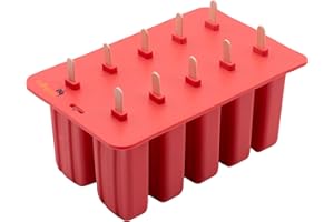 ZOLLNER24 10 Eisformen aus Silikon mit 10 Holzstielen - BPA freie Silikonform - extrem hitze- und kältebeständig - spühlmaschinenfest