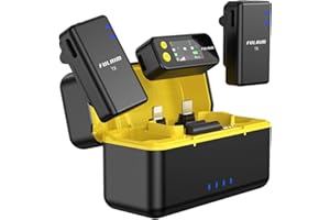 FULAIM X5M Lavalier Mikrofon Kabellos für iPhone Handy PC DSLR Kamera, Mini Mikrofon Wireless Ansteckmikrofon mit 4G On-Board-Aufnahme für Videoaufnahmen Podcast Streaming Interview YouTube TikTok