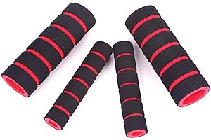 SITRDA Motorcycle Handlebar Grip Cover Set Soft Non Slip Foam Sponge Handle Grip Cover -4pcs (Red)