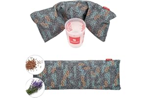 SAKOLINO - Cuscino Termico di Semi di Lino con Lavanda per Microonde - Allevia Dolori Cervicali, Mestruali, Muscolari e Sportivi - Sacco Caldo e Freddo Riutilizzabile - Naturale (Occhiali)