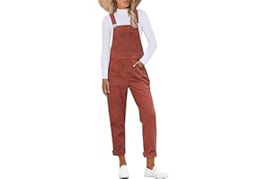 luvamia Cord-Overall für Damen, verstellbare Träger, modischer Latz-Overall mit Tasche, konisches Bein, trendiger 90er Jahre