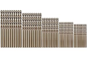 ChgImposs 50pcs M35 Cobalt Steel Twist Drill Bits Extremely Heat Resistant Straight Shank High Speed Steel Drill Bits for Metalworking
