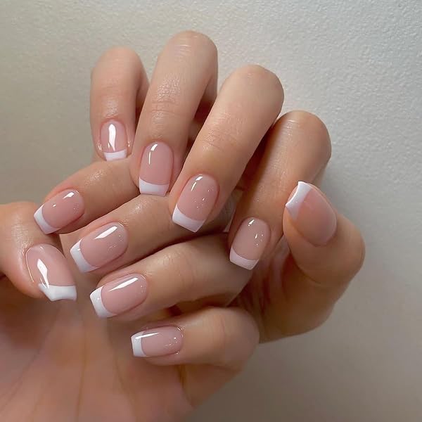 Künstliche Nägel Set – 24 Stück, Schwarz-weißes Herz-Design, Mit Gelee-Kleber & Werkzeug, Kurze Presse-on Nägel Für Frauen