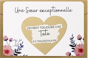 CL&MH Carte à gratter - Annonce Grossesse Tante, Carte à gratter Annonce Grossesse Originale,tu Vas être Tata,Cadeau pour Future Tata