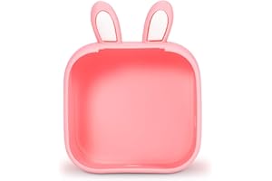 Memoking T02 Etui ochronne w kształcie uszy królika, miękki silikon, nie zawiera BPA, śliczna designerska osłona drukarki, kompatybilne z bezprzewodową przenośną drukarką T02 Mini Bluetooth, różowe