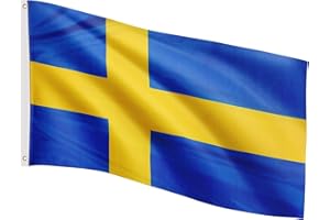 FLAGMASTER Flagge, 30 verschiedene Fahnen zur Wahl, Größe 120 cm x 80 cm, Schweden