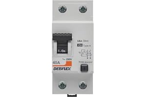 DEBFLEX - Interrupteur Différentiel 40A 30mA 2 Pôles Type A - Module de Protection Electrique - Certifié NF - Installation dans Tableau Electrique - Gris